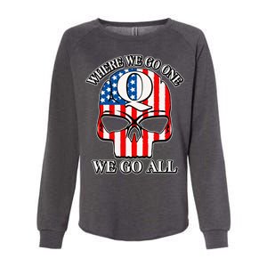 QAnon American Flag Skull Womens California Wash Sweatshirt