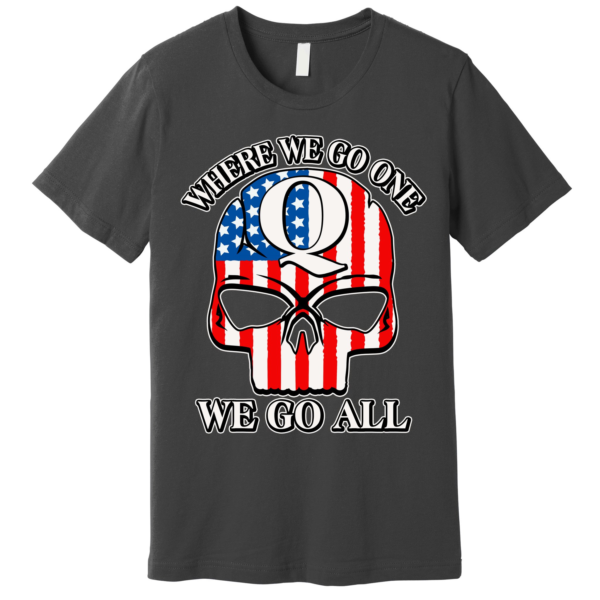 QAnon American Flag Skull Premium T-Shirt