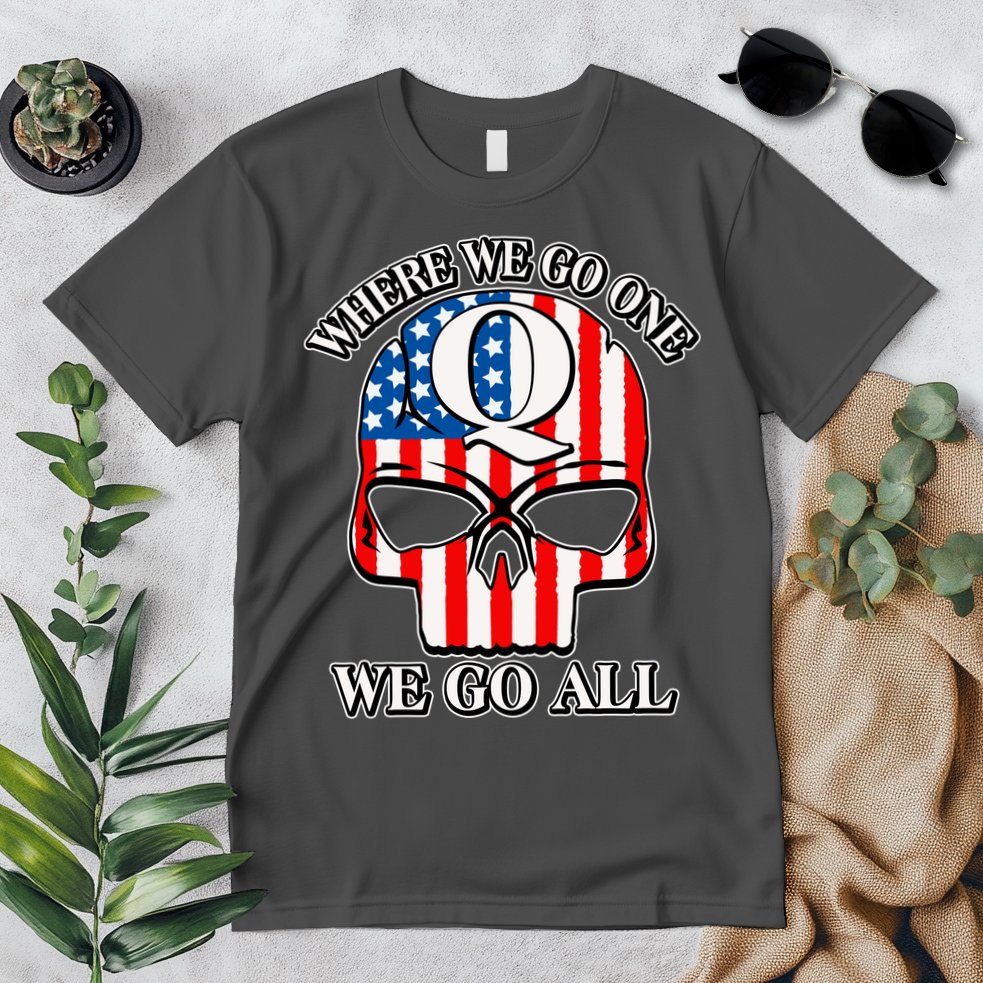 QAnon American Flag Skull Premium T-Shirt