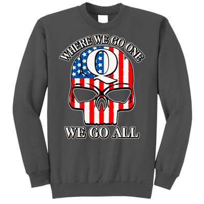 QAnon American Flag Skull Tall Sweatshirt