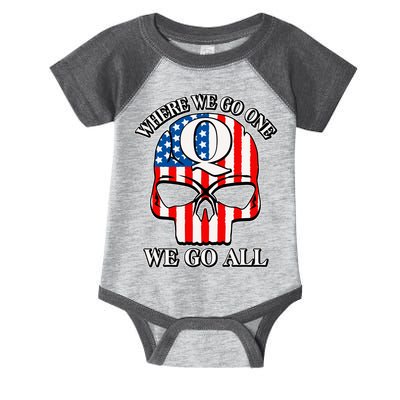 QAnon American Flag Skull Infant Baby Jersey Bodysuit