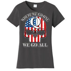 QAnon American Flag Skull Women's T-Shirt