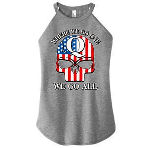 QAnon American Flag Skull Women's Perfect Tri Rocker Tank