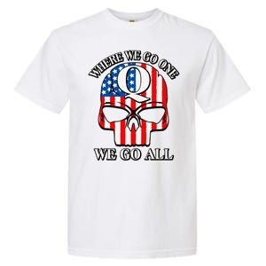 QAnon American Flag Skull Garment-Dyed Heavyweight T-Shirt