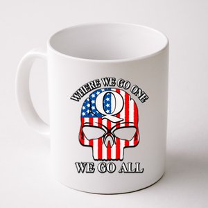 QAnon American Flag Skull Coffee Mug