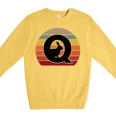 Qanon Conspiracy Rabbit Retro Q Anon Premium Crewneck Sweatshirt