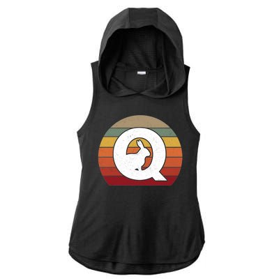 Qanon Conspiracy Rabbit Retro Q Anon Ladies PosiCharge Tri-Blend Wicking Draft Hoodie Tank