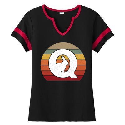 Qanon Conspiracy Rabbit Retro Q Anon Ladies Halftime Notch Neck Tee