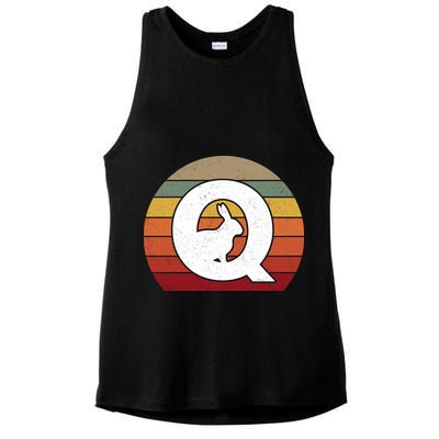 Qanon Conspiracy Rabbit Retro Q Anon Ladies PosiCharge Tri-Blend Wicking Tank