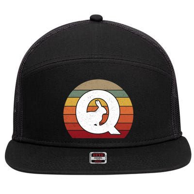 Qanon Conspiracy Rabbit Retro Q Anon 7 Panel Mesh Trucker Snapback Hat