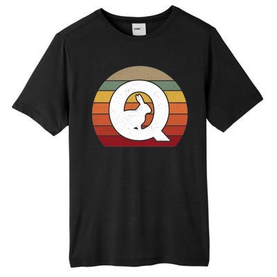 Qanon Conspiracy Rabbit Retro Q Anon Tall Fusion ChromaSoft Performance T-Shirt