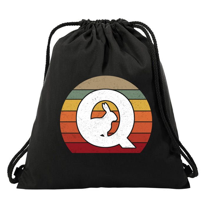 Qanon Conspiracy Rabbit Retro Q Anon Drawstring Bag