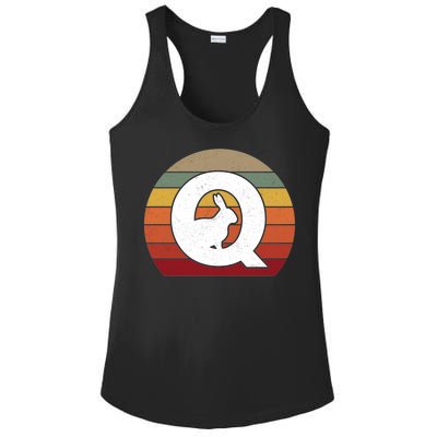 Qanon Conspiracy Rabbit Retro Q Anon Ladies PosiCharge Competitor Racerback Tank