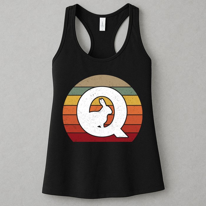 Qanon Conspiracy Rabbit Retro Q Anon Womens Tank Top