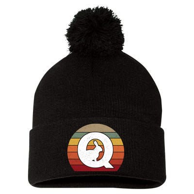 Qanon Conspiracy Rabbit Retro Q Anon Pom Pom 12in Knit Beanie