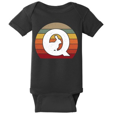 Qanon Conspiracy Rabbit Retro Q Anon Baby Bodysuit