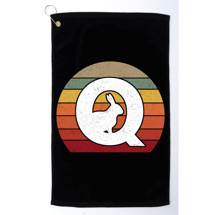 Qanon Conspiracy Rabbit Retro Q Anon Golf Towel