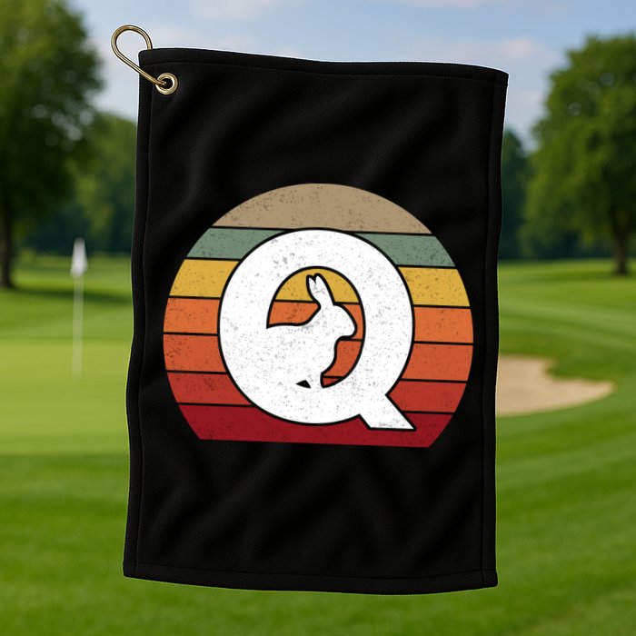 Qanon Conspiracy Rabbit Retro Q Anon Golf Towel