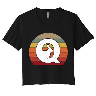 Qanon Conspiracy Rabbit Retro Q Anon Crop Top