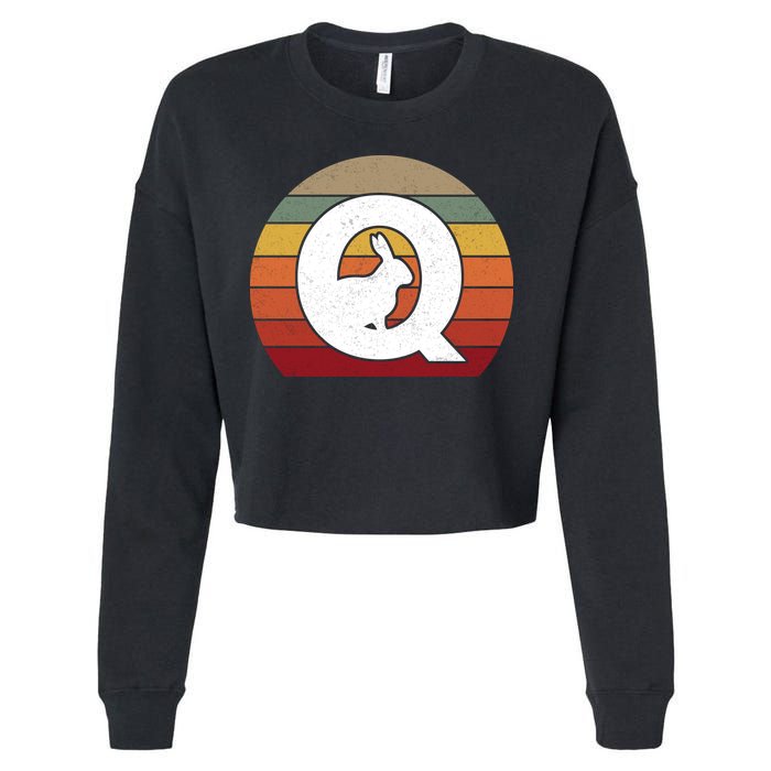 Qanon Conspiracy Rabbit Retro Q Anon Cropped Pullover Crew