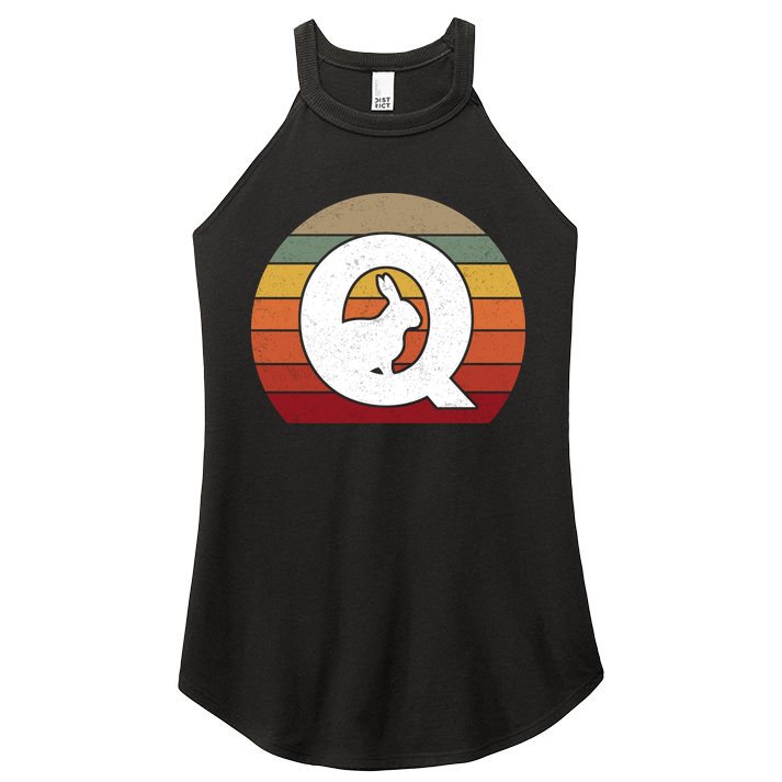 Qanon Conspiracy Rabbit Retro Q Anon Women's Perfect Tri Rocker Tank
