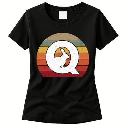 Qanon Conspiracy Rabbit Retro Q Anon Womens T-Shirt