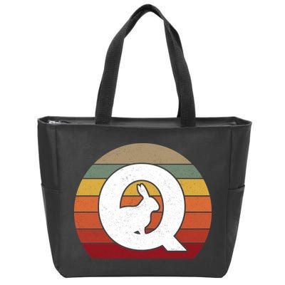 Qanon Conspiracy Rabbit Retro Q Anon Zip Tote Bag