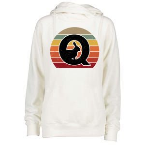 Qanon Conspiracy Rabbit Retro Q Anon Womens Funnel Neck Pullover Hood