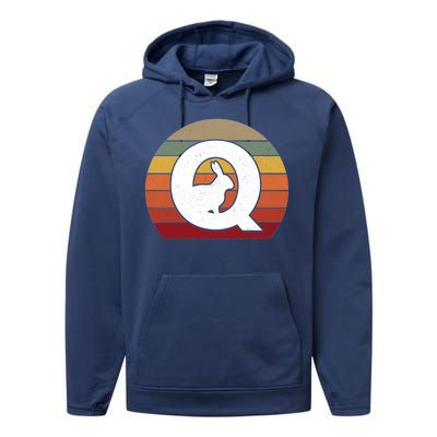 Qanon Conspiracy Rabbit Retro Q Anon Performance Fleece Hoodie