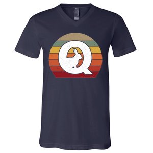 Qanon Conspiracy Rabbit Retro Q Anon V-Neck T-Shirt