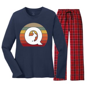 Qanon Conspiracy Rabbit Retro Q Anon Women's Long Sleeve Flannel Pajama Set 