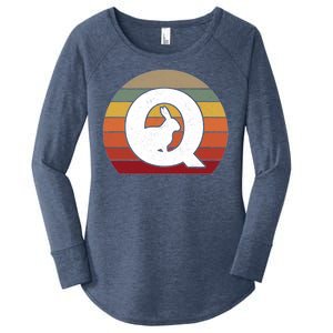 Qanon Conspiracy Rabbit Retro Q Anon Women's Perfect Tri Tunic Long Sleeve Shirt