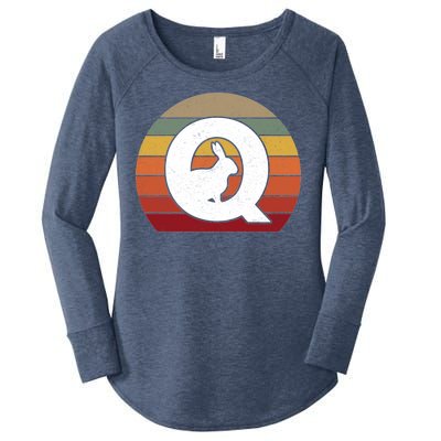 Qanon Conspiracy Rabbit Retro Q Anon Women's Perfect Tri Tunic Long Sleeve Shirt