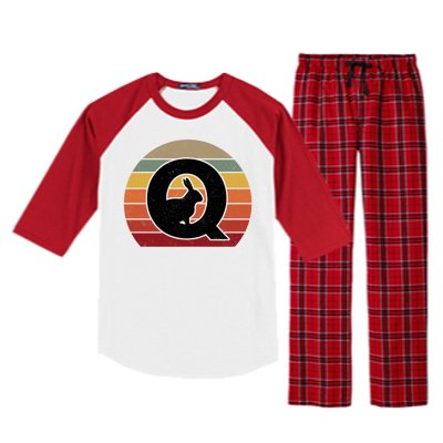 Qanon Conspiracy Rabbit Retro Q Anon Raglan Sleeve Pajama Set