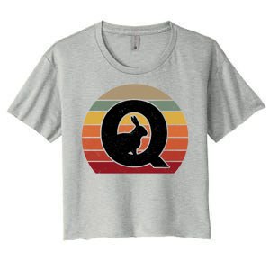 Qanon Conspiracy Rabbit Retro Q Anon Women's Crop Top Tee