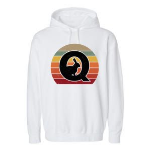 Qanon Conspiracy Rabbit Retro Q Anon Garment-Dyed Fleece Hoodie