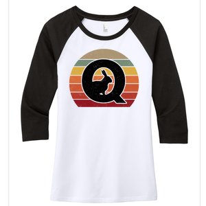 Qanon Conspiracy Rabbit Retro Q Anon Women's Tri-Blend 3/4-Sleeve Raglan Shirt