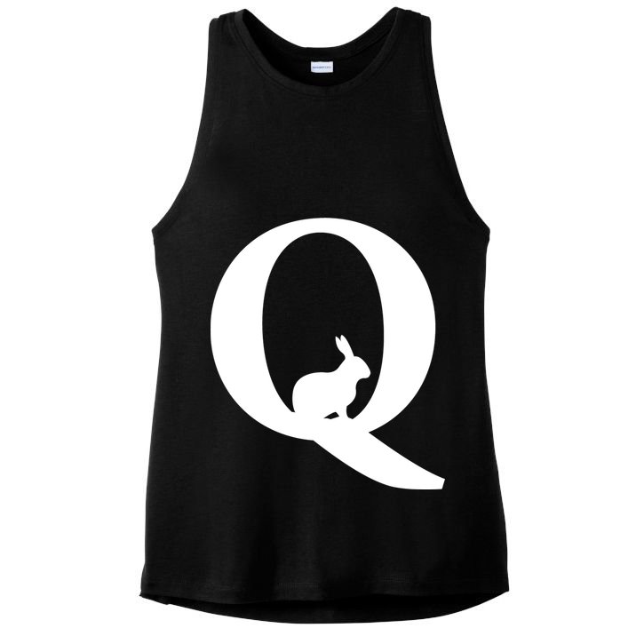 QAnon Rabbit Deep State Ladies PosiCharge Tri-Blend Wicking Tank