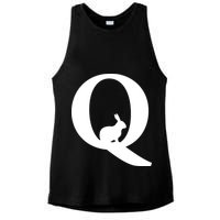 QAnon Rabbit Deep State Ladies PosiCharge Tri-Blend Wicking Tank