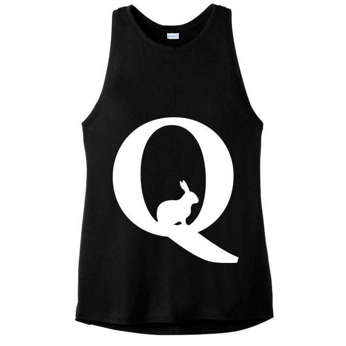 QAnon Rabbit Deep State Ladies PosiCharge Tri-Blend Wicking Tank