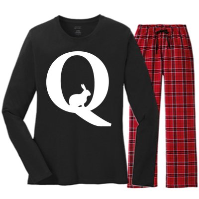 QAnon Rabbit Deep State Women's Long Sleeve Flannel Pajama Set 