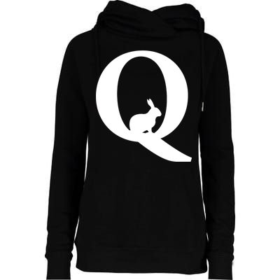 QAnon Rabbit Deep State Womens Funnel Neck Pullover Hood