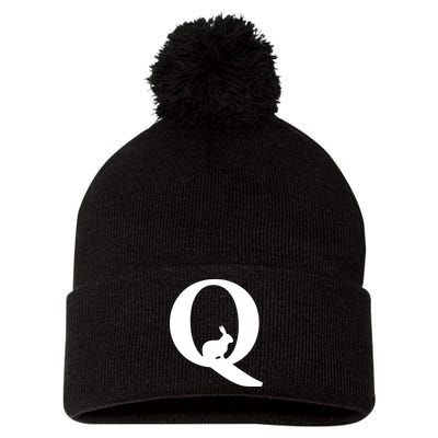 QAnon Rabbit Deep State Pom Pom 12in Knit Beanie