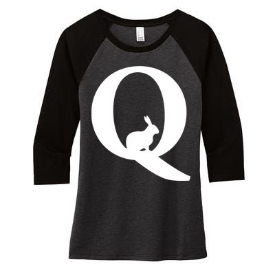 QAnon Rabbit Deep State Women's Tri-Blend 3/4-Sleeve Raglan Shirt