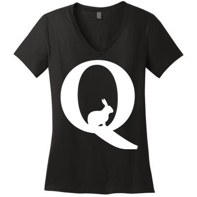 QAnon Rabbit Deep State Women's V-Neck T-Shirt