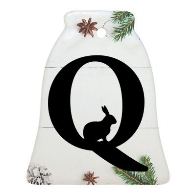 QAnon Rabbit Deep State Ceramic Bell Ornament