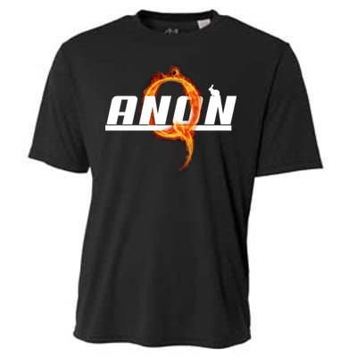 QAnon The Rabbit Storm Fire Logo Cooling Performance Crew T-Shirt