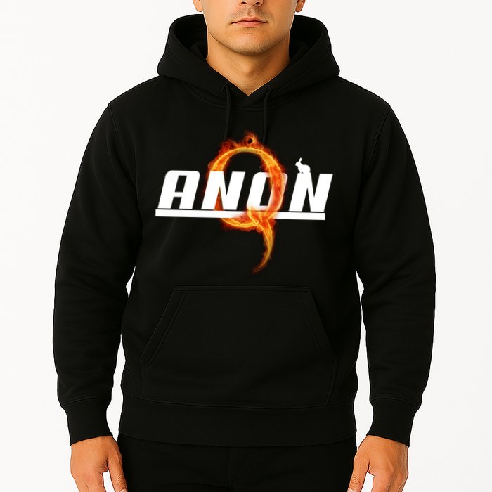 QAnon The Rabbit Storm Fire Logo Hoodie
