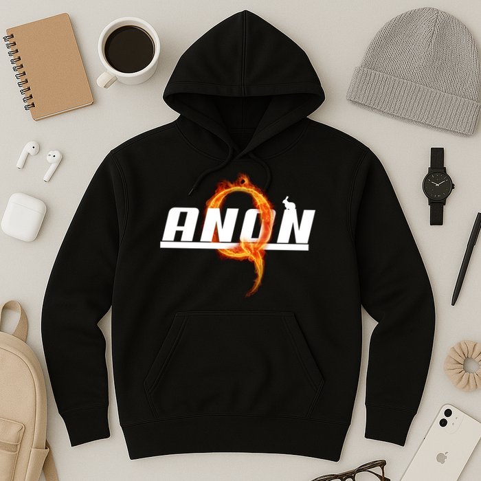 QAnon The Rabbit Storm Fire Logo Hoodie