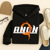 QAnon The Rabbit Storm Fire Logo Hoodie
